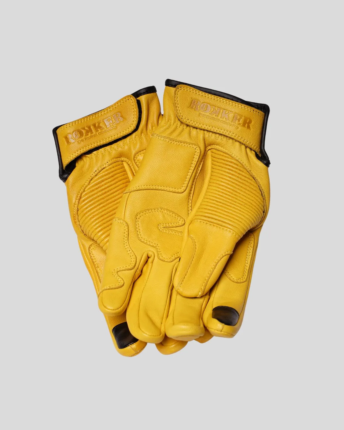 Rokker Tucson Yellow mc-hansker skinn gul S