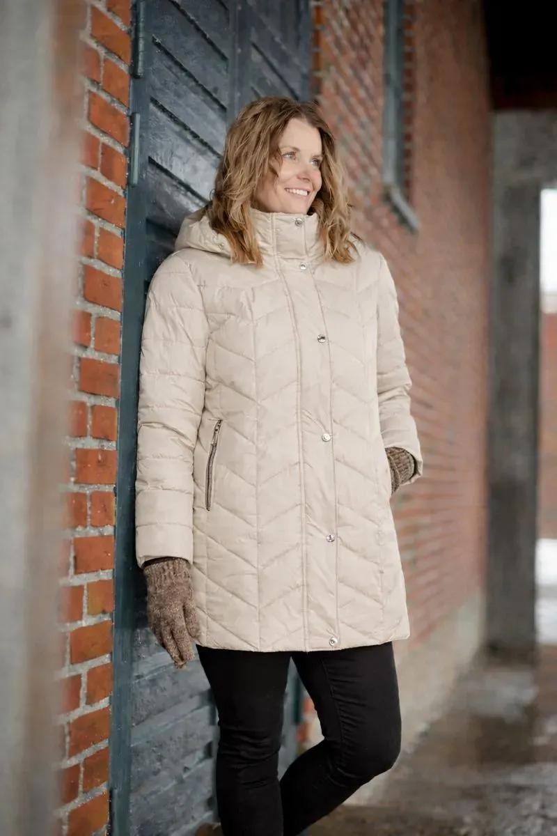 Windfield Jenni vinterjakke sand lang