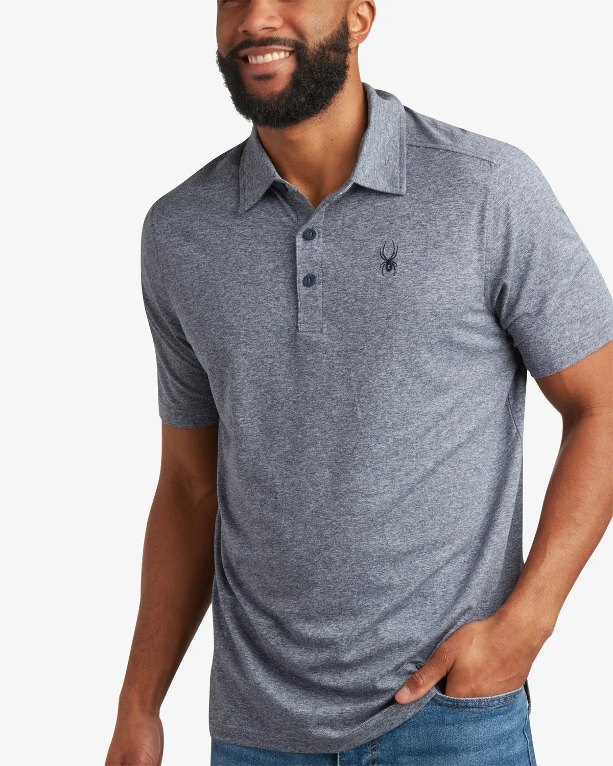 Spyder Short Sleeve Jersey poloskjorte marineblå stretch