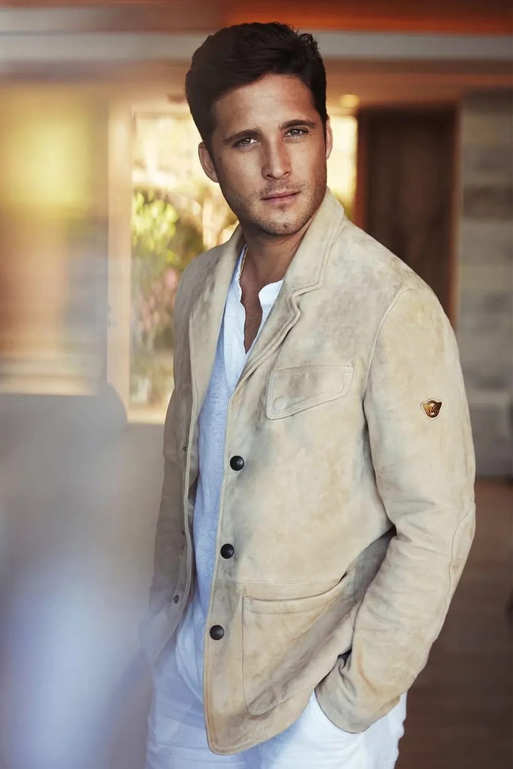 Matchless Ian Blazer skinnblazer natur semsket