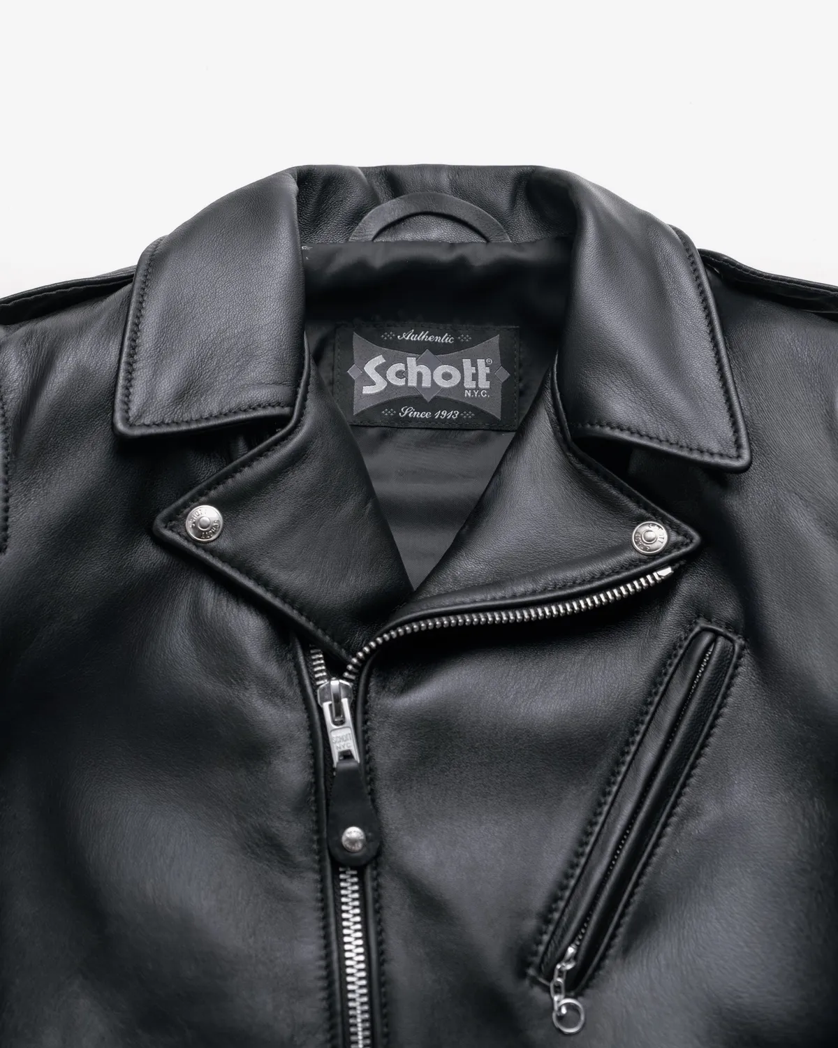 Schott NYC 213MO skinnjakke svart perfecto lam