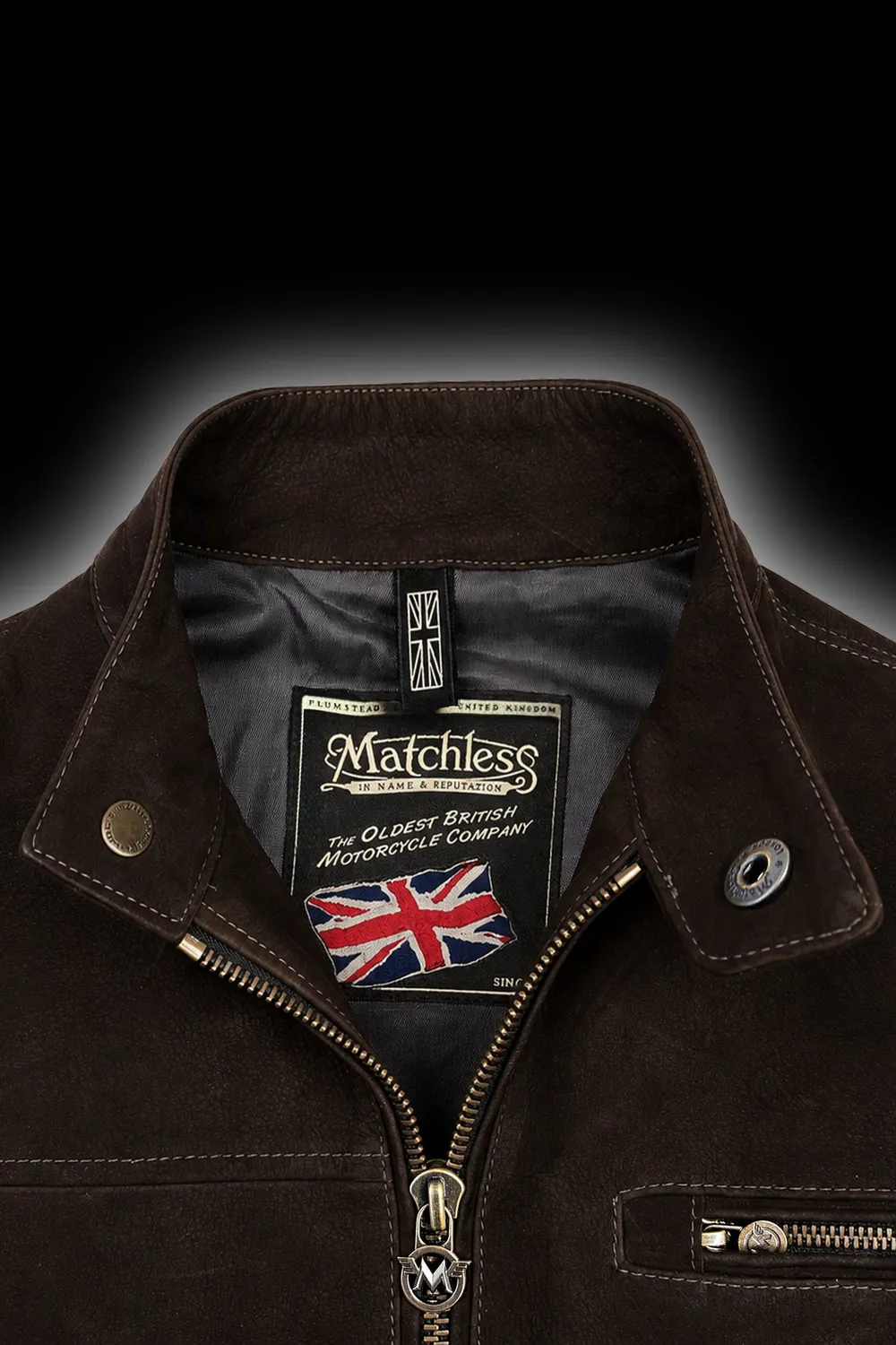 Matchless Shotgun skinnjakke deep brown nubuck