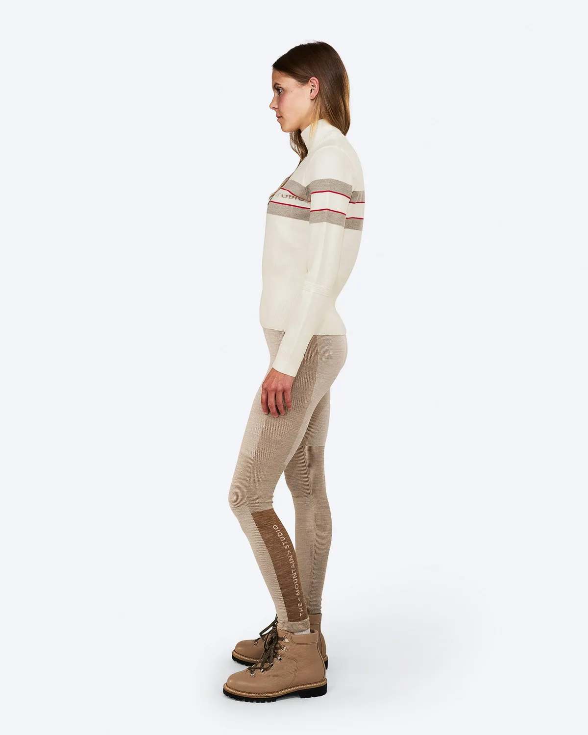 The Mountain Studio K-8 W merino skigenser Almond Milk retro