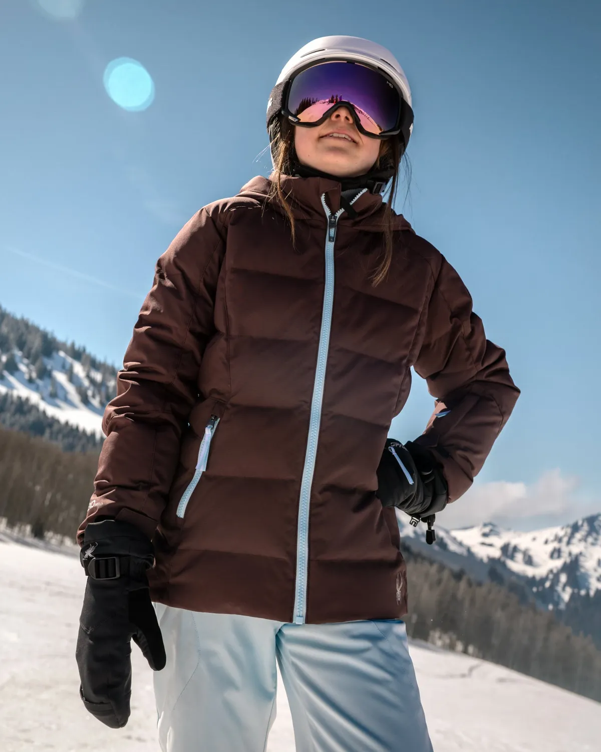 Spyder Zadie jakke jente mocha syntetdun
