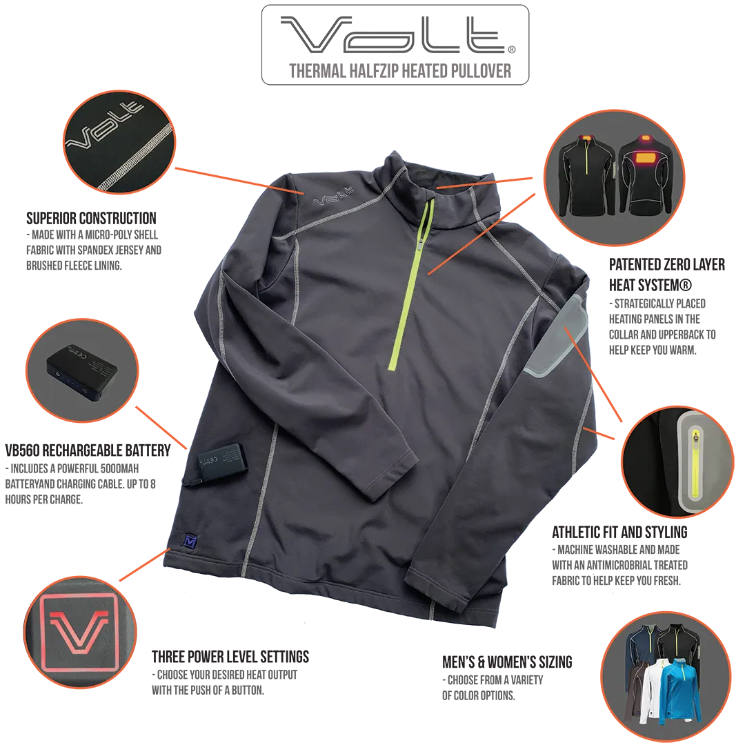 VoltHeat Half-Zip varmegenser herre svart 5V fleece