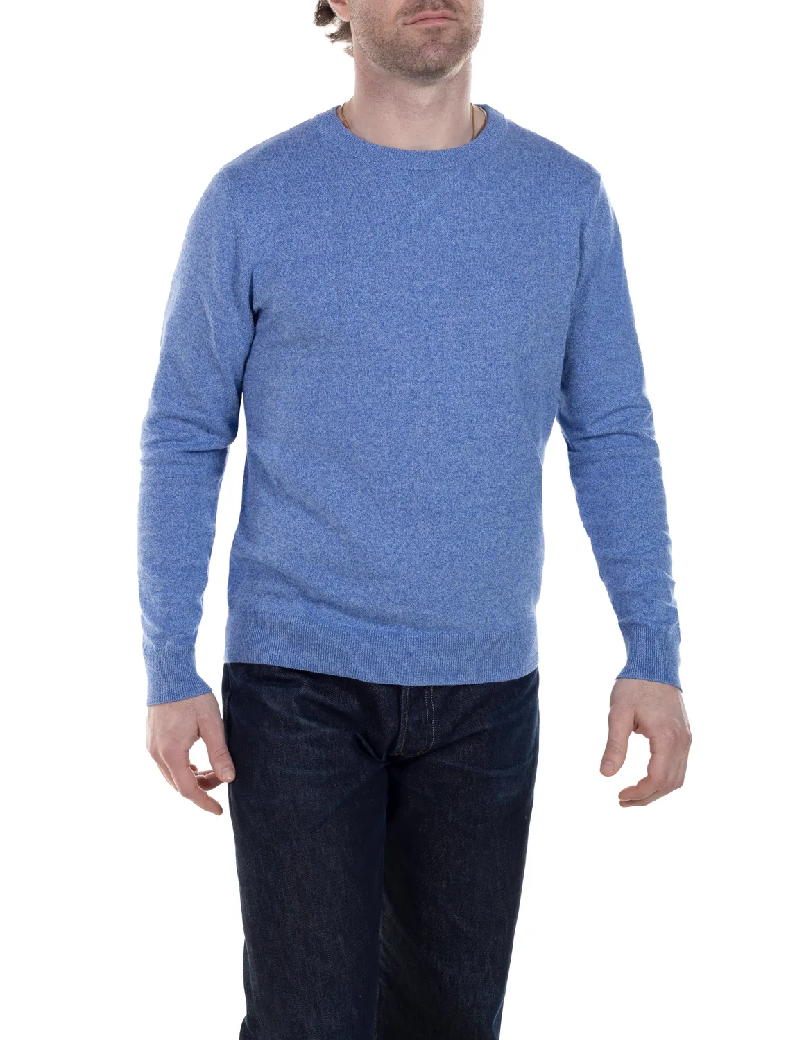 Schott NYC SW2202 crewneck genser heather blue bomull