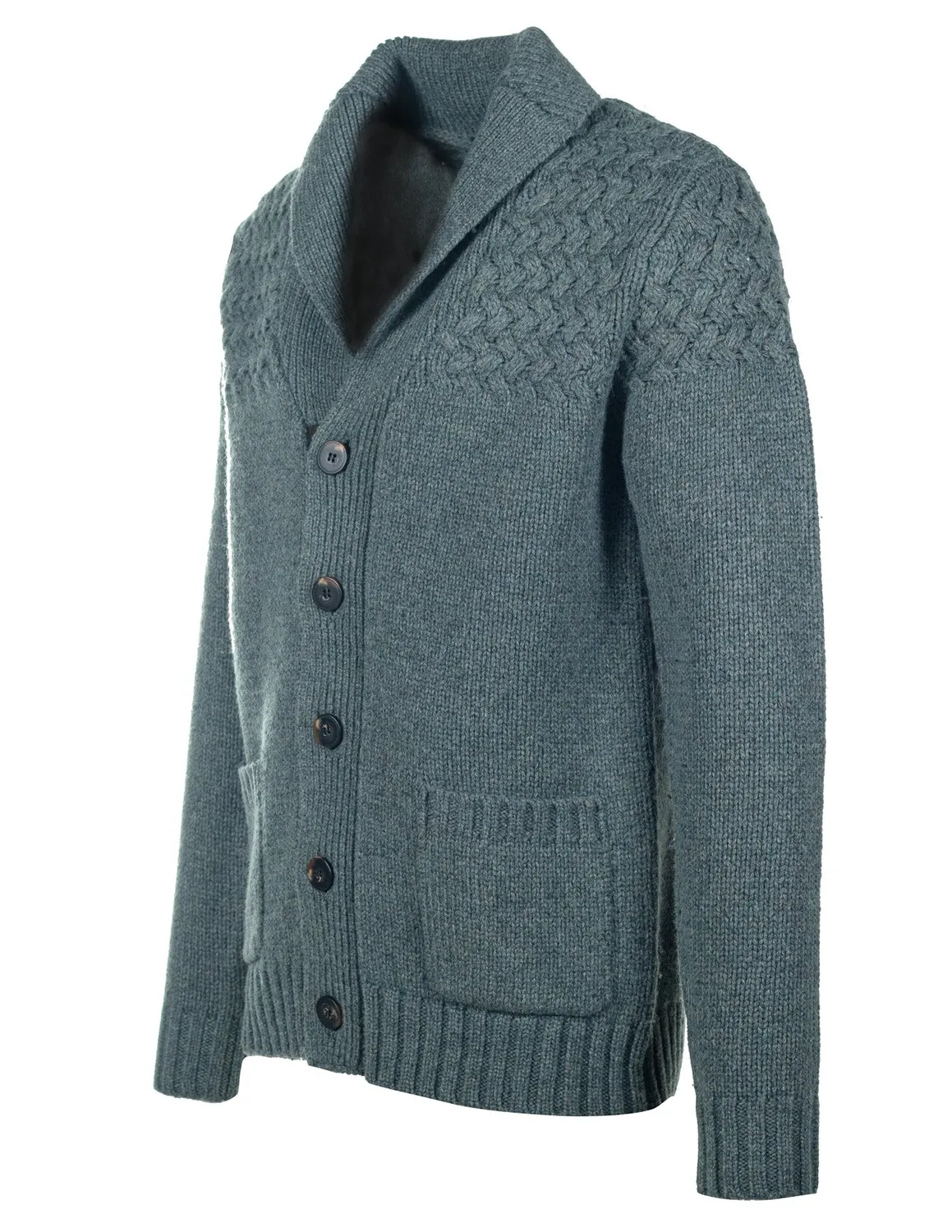 Schott NYC SW2029 cardigan gråsvart ull sjal