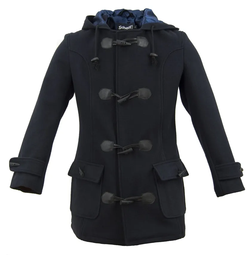 Schott NYC D742W duffelcoat brun ull hette dame