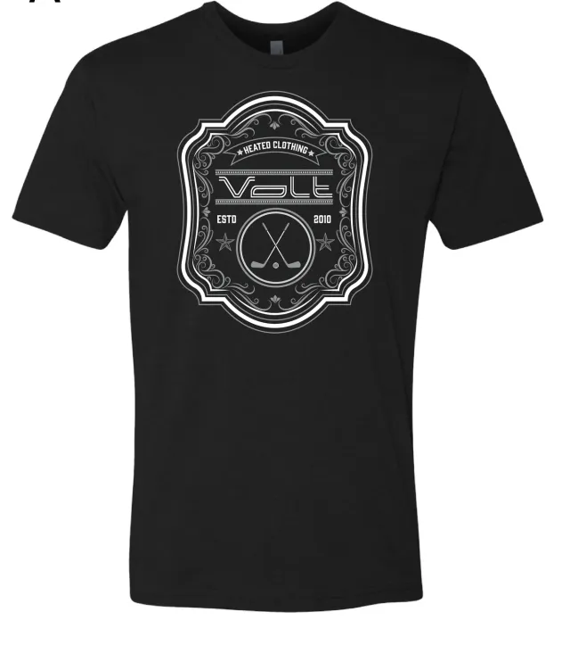 VoltHeat Logo Gear Black t-skjorte svart bomull