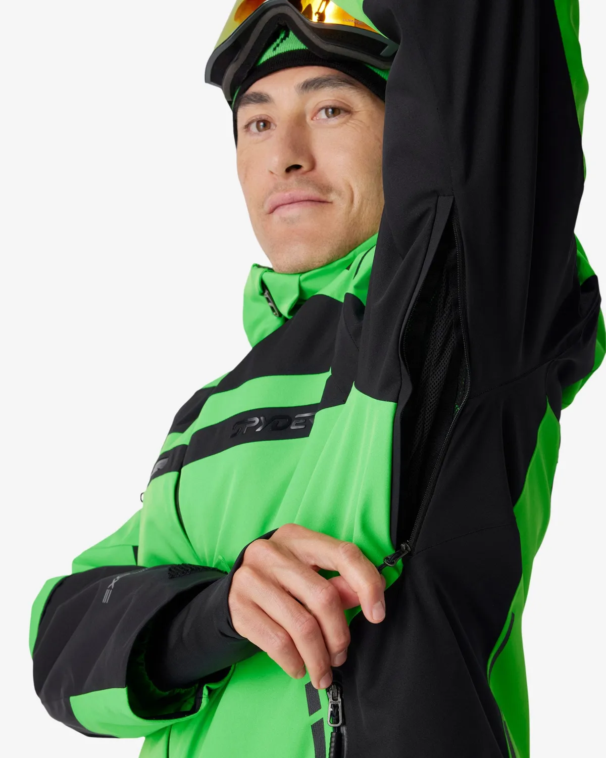 Spyder Titan skijakke strobe green 30K vanntett
