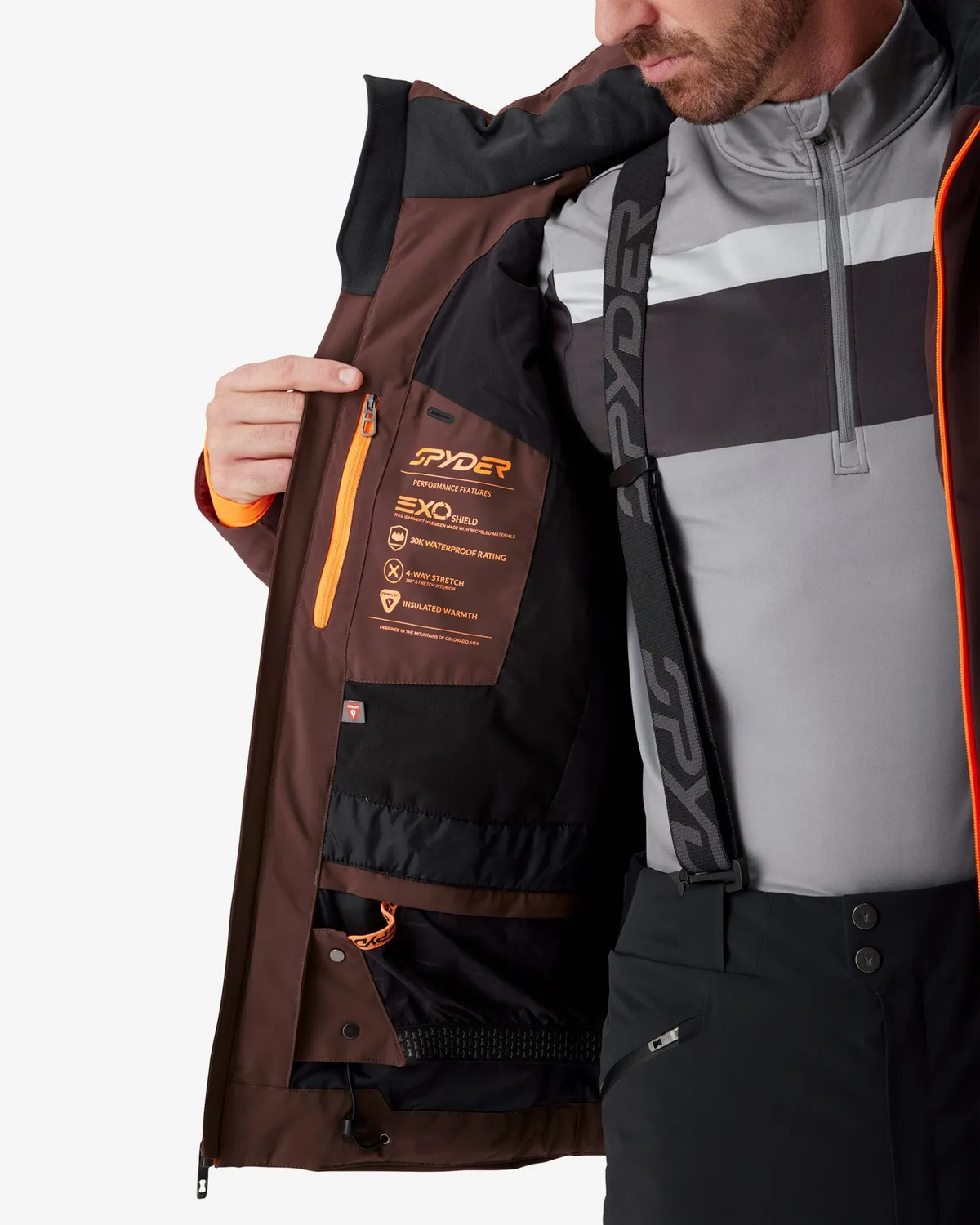 Spyder Alyeska skijakke herre Mocha vanntett