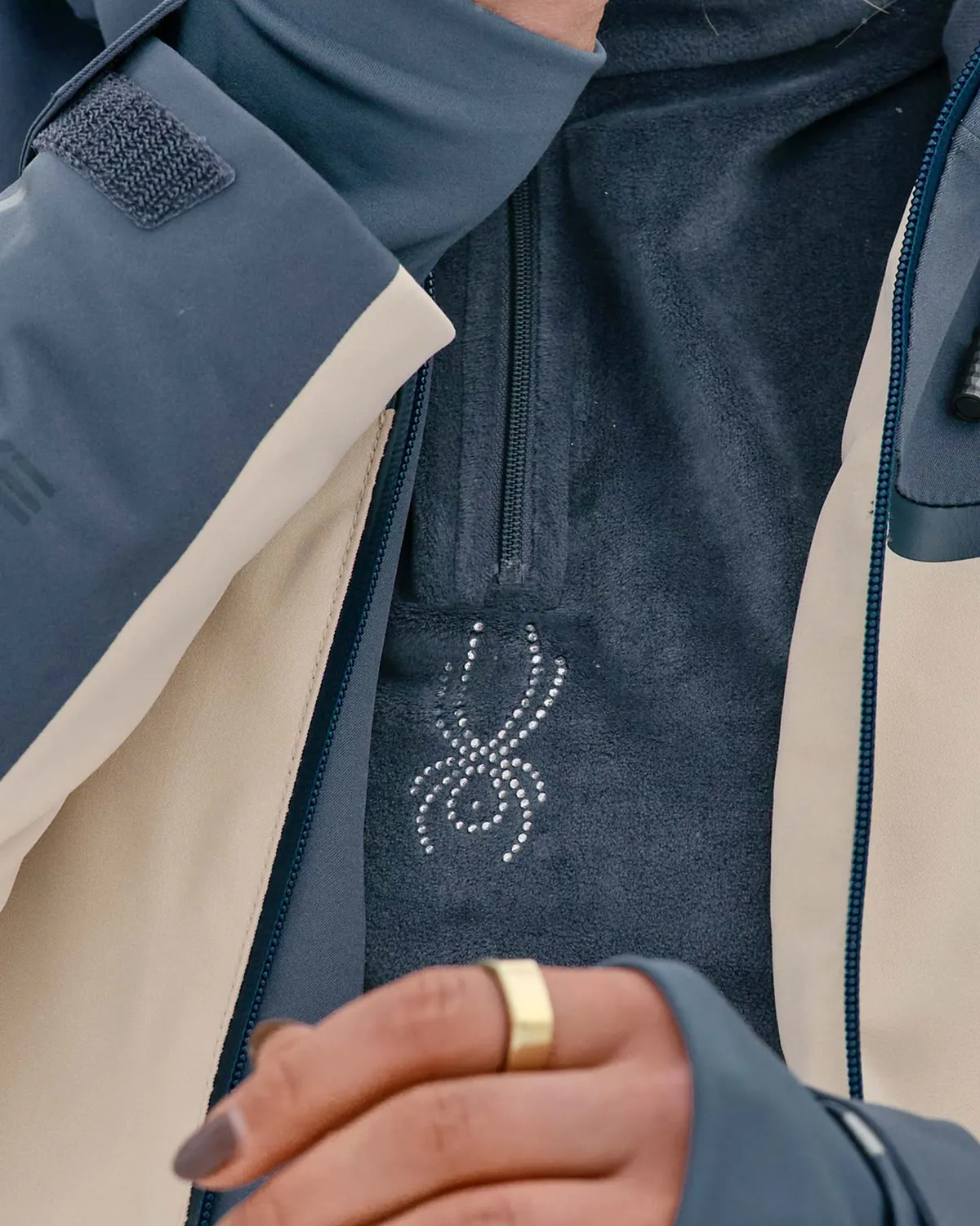 Spyder Shimmer Bug half zip fleece dame blå velur