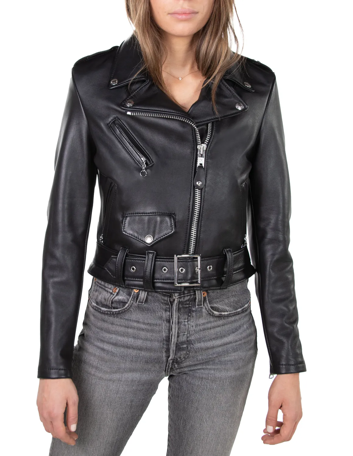 Schott NYC 218W perfecto skinnjakke dame svart