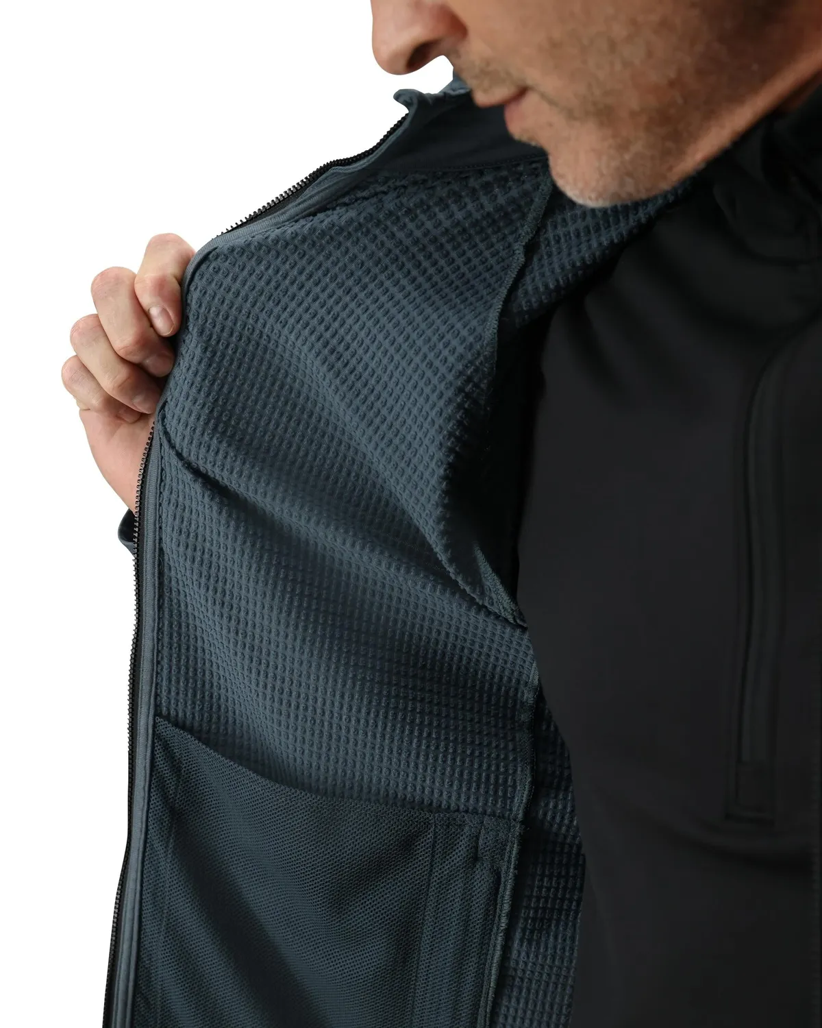 Spyder Gridweb fleecejakke herre slate blue resirkulert