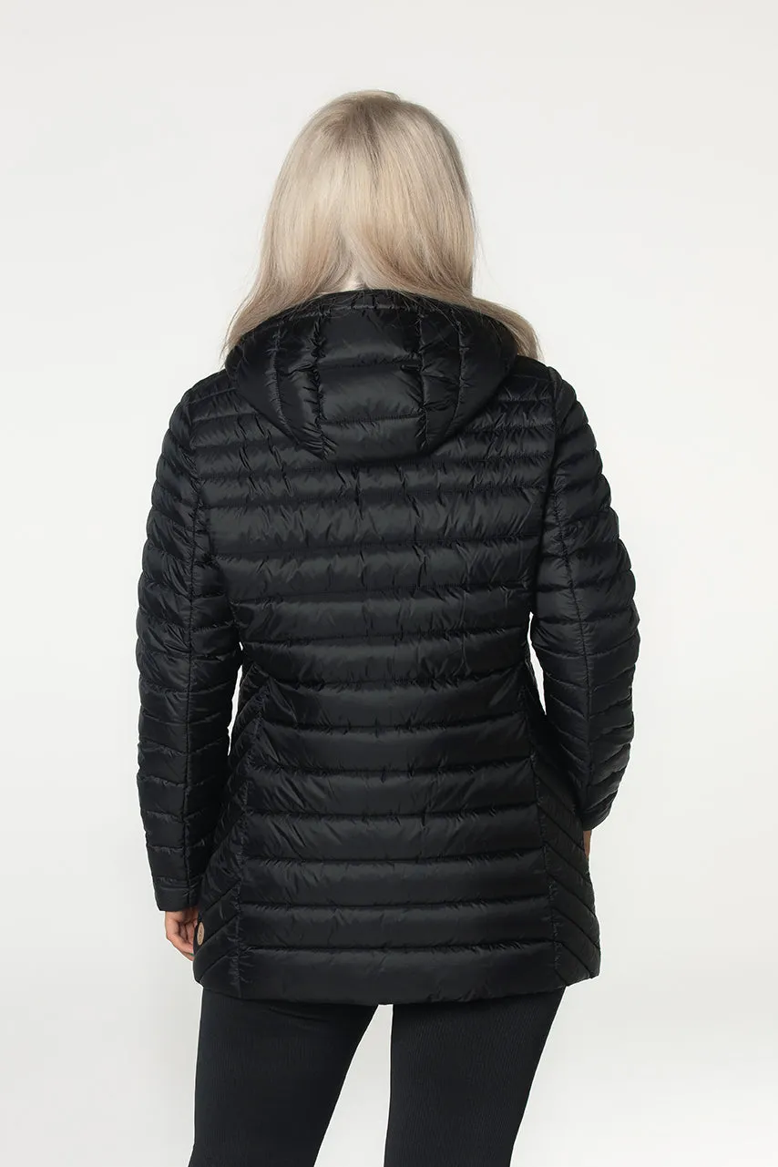 Danwear Albina Light Down dunjakke black lett