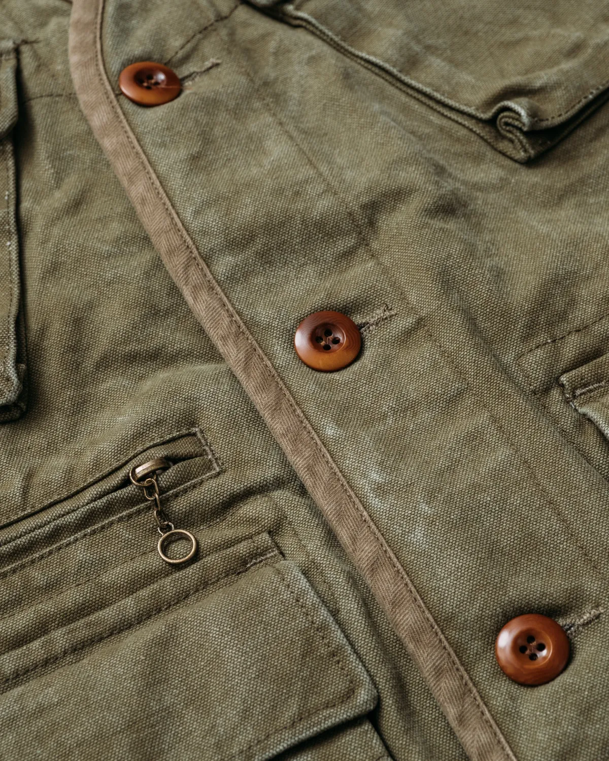 Schott NYC 8530V vest oliven canvas 5 lommer