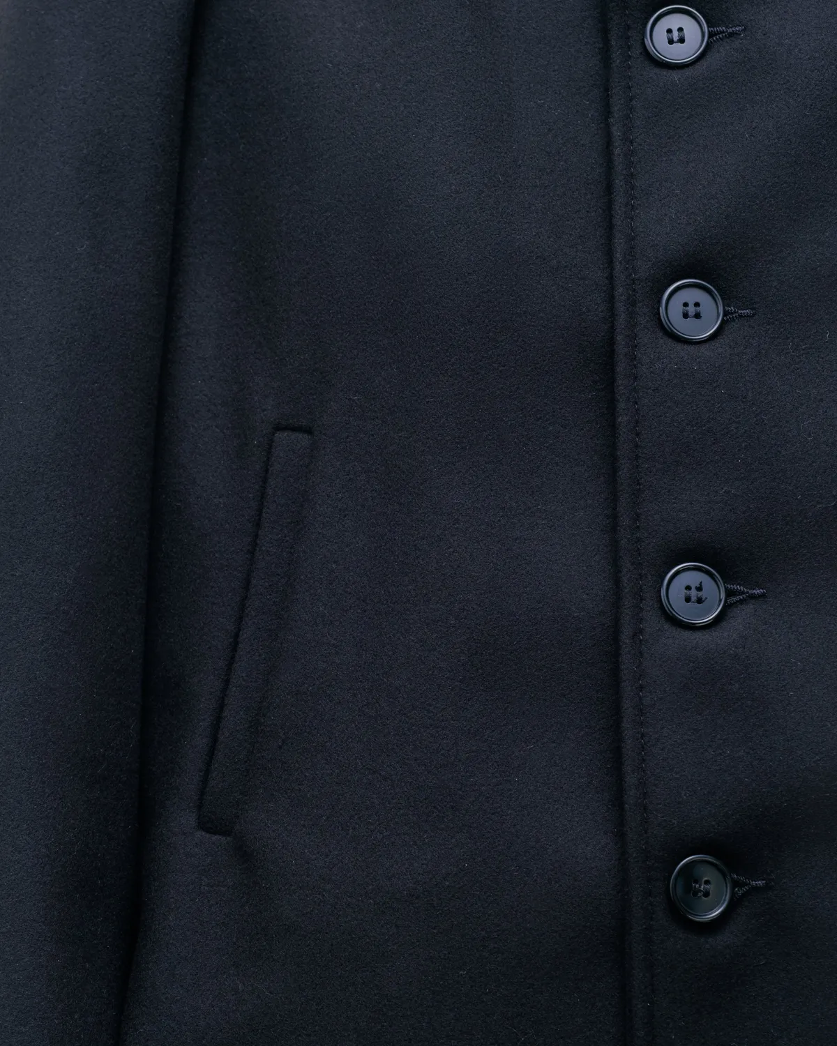 Schott NYC 709 ullkåpe navy ullblanding