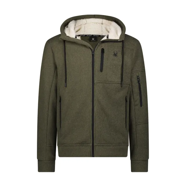 Spyder Sherpa hettegenser herre oliven glidelås