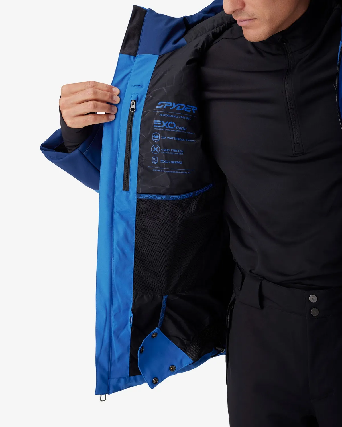 Spyder Scout skijakke bold blue syntetisk dun herre
