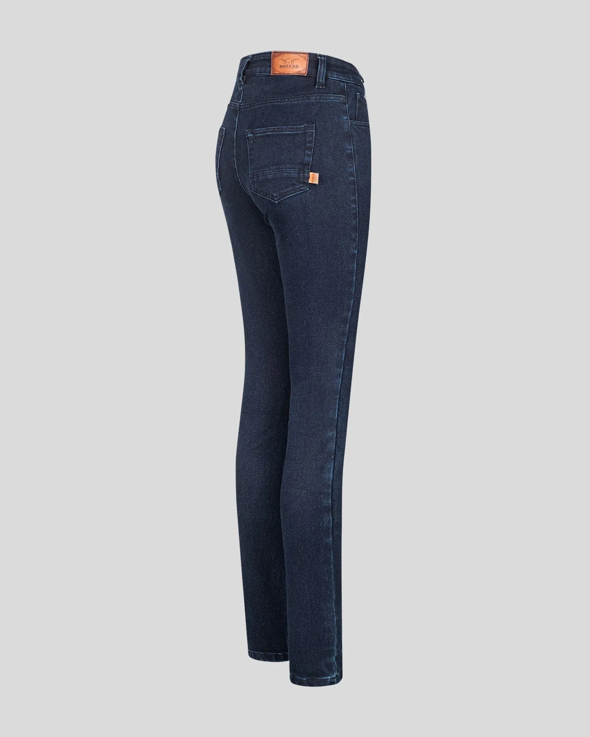 Rokker Rokkertech MC-jeans dame mørkeblå high-waist