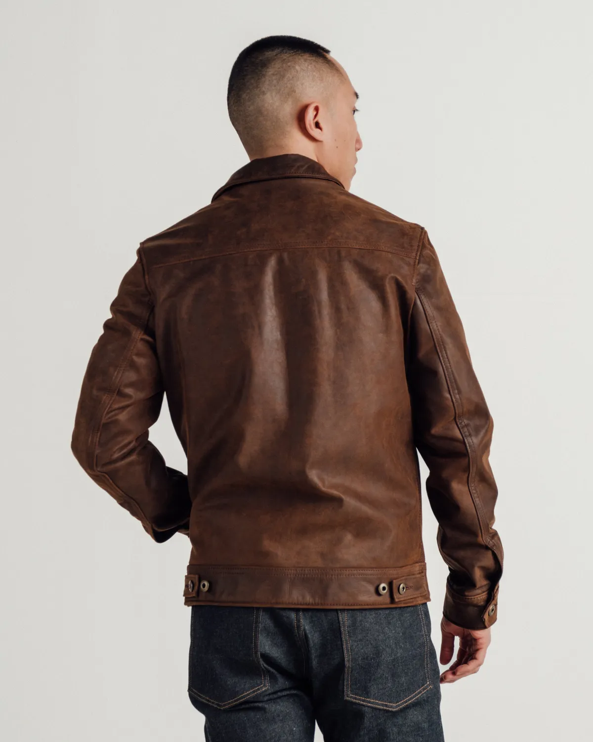 Schott NYC 592 skinnjakke brun myk