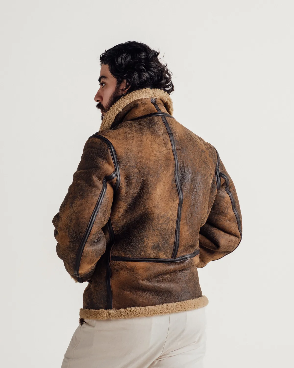 Schott NYC 256S saueskinnsjakke brun pilot