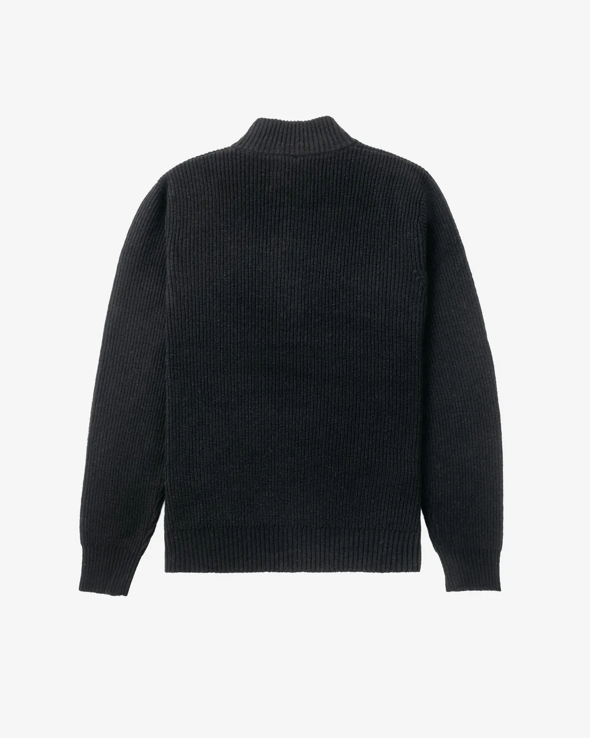 Schott NYC SW2212 ullgenser half-zip svart – varm ribbestrikk