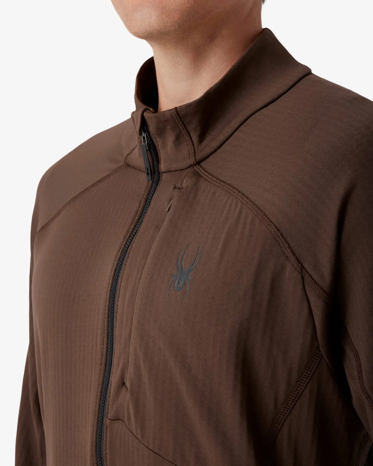 Spyder Gridweb fleecejakke herre Mocha stretch