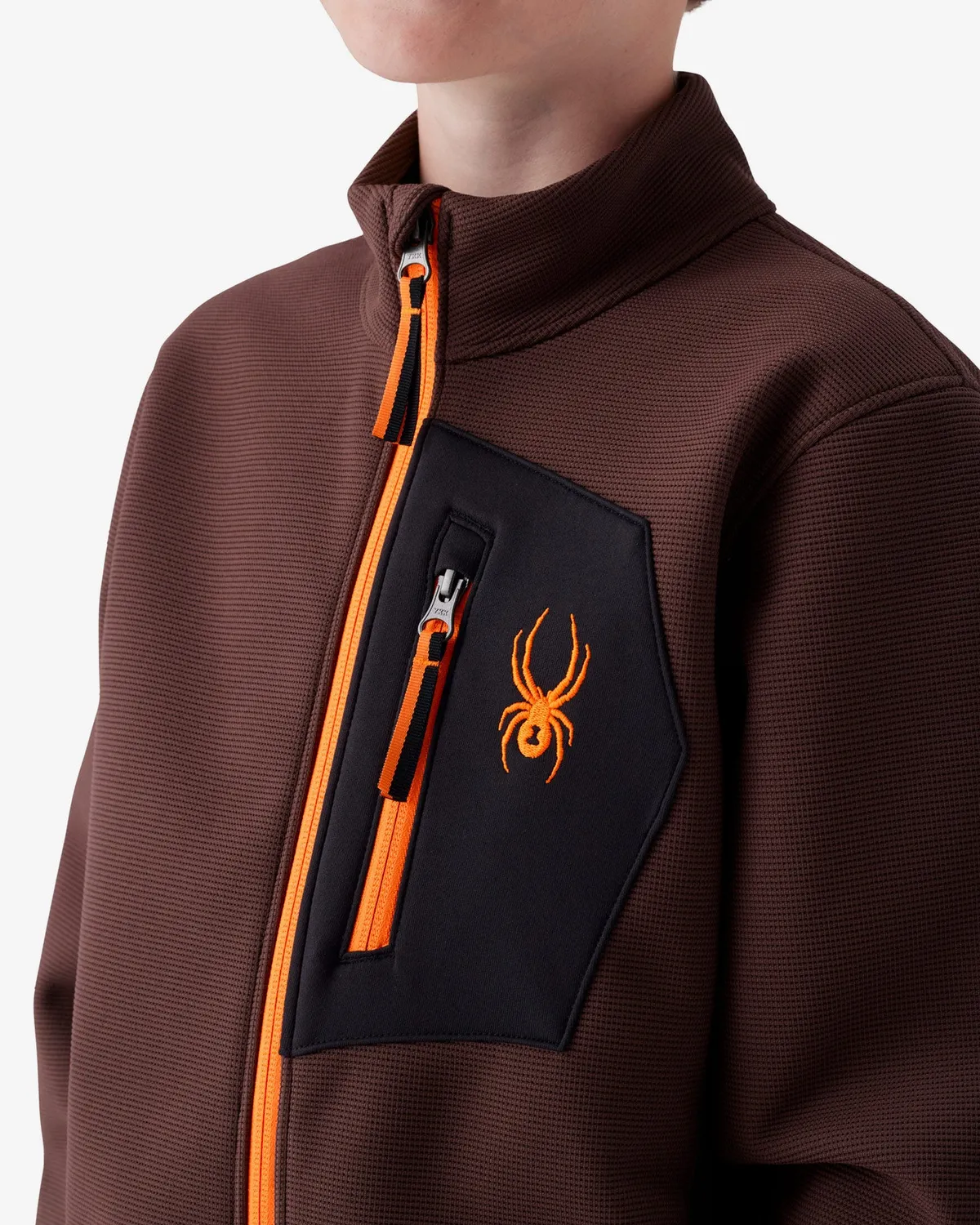 Spyder Bandit fleecejakke gutt brun stretch