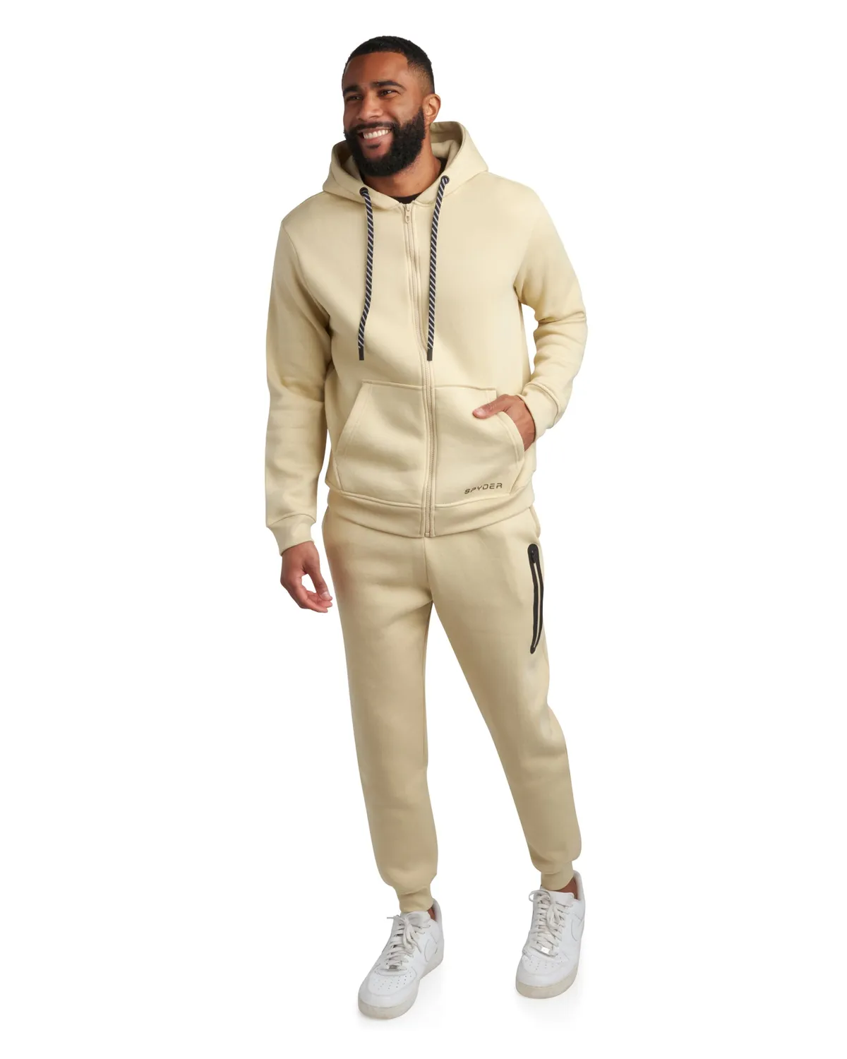 Spyder fleece joggesett herre skygrå 2-delt