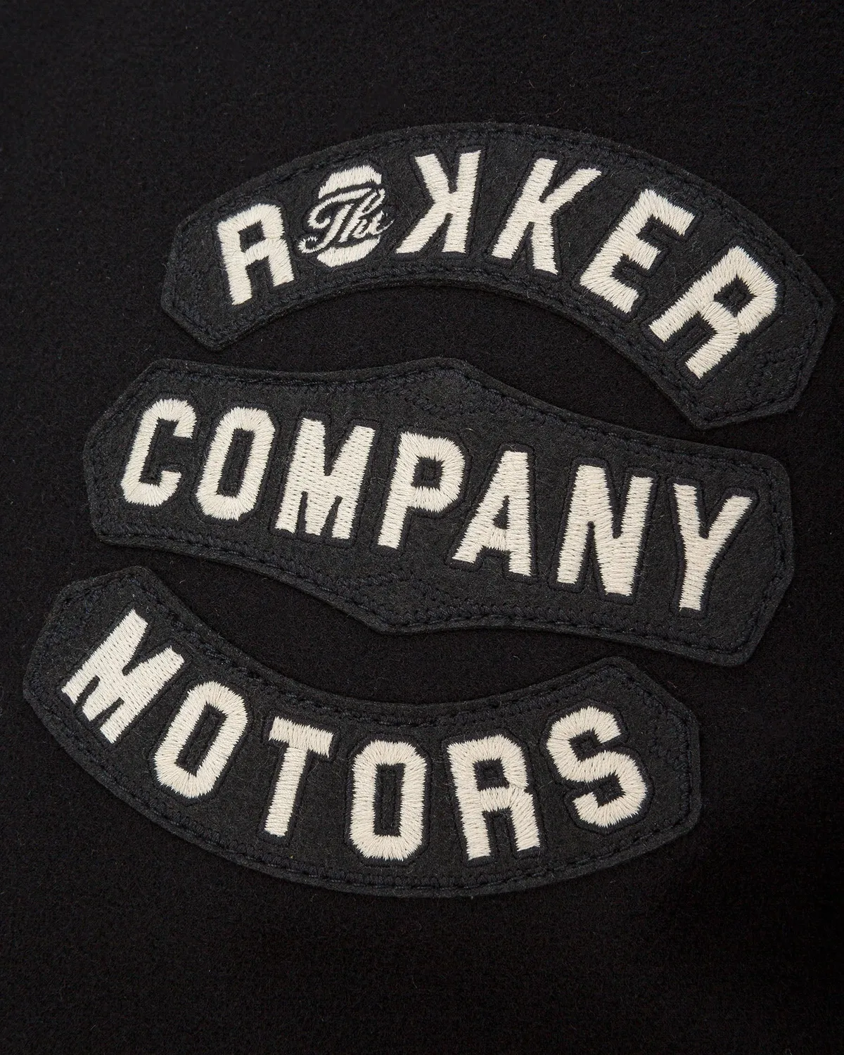 Rokker College Jacket motorsykkeljakke svart/hvit ull