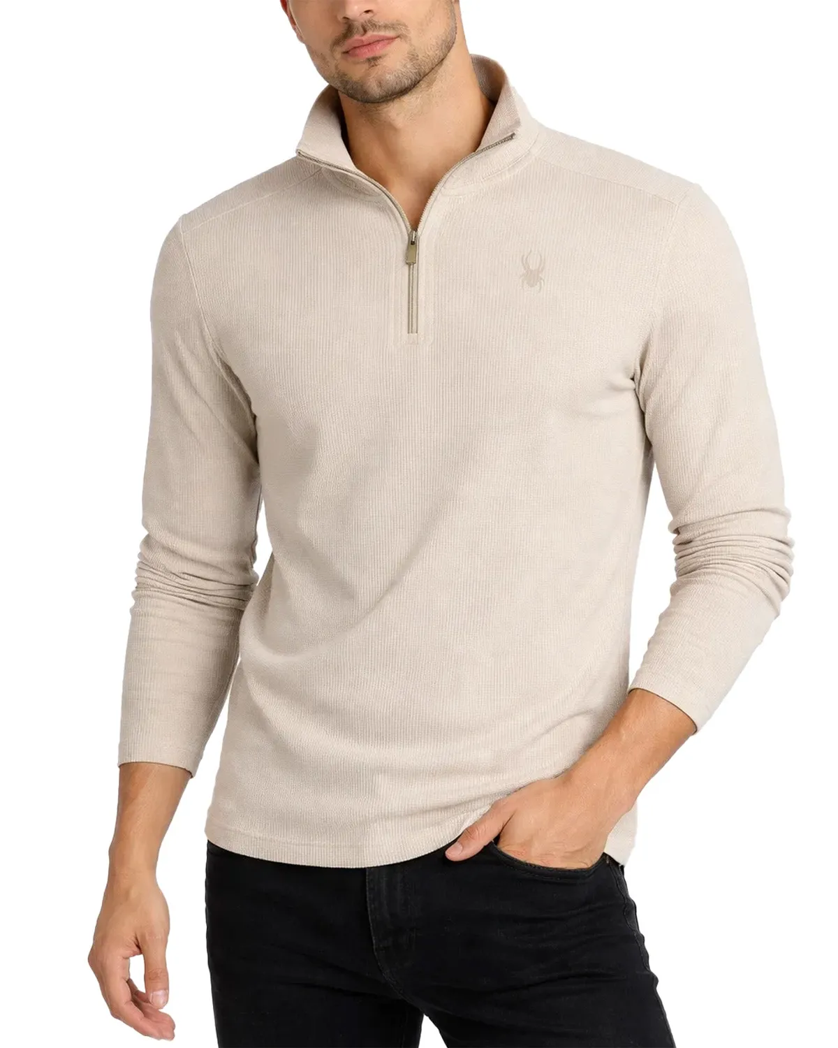 Spyder Corduroy Double Knit zipgenser Bone herre UPF30