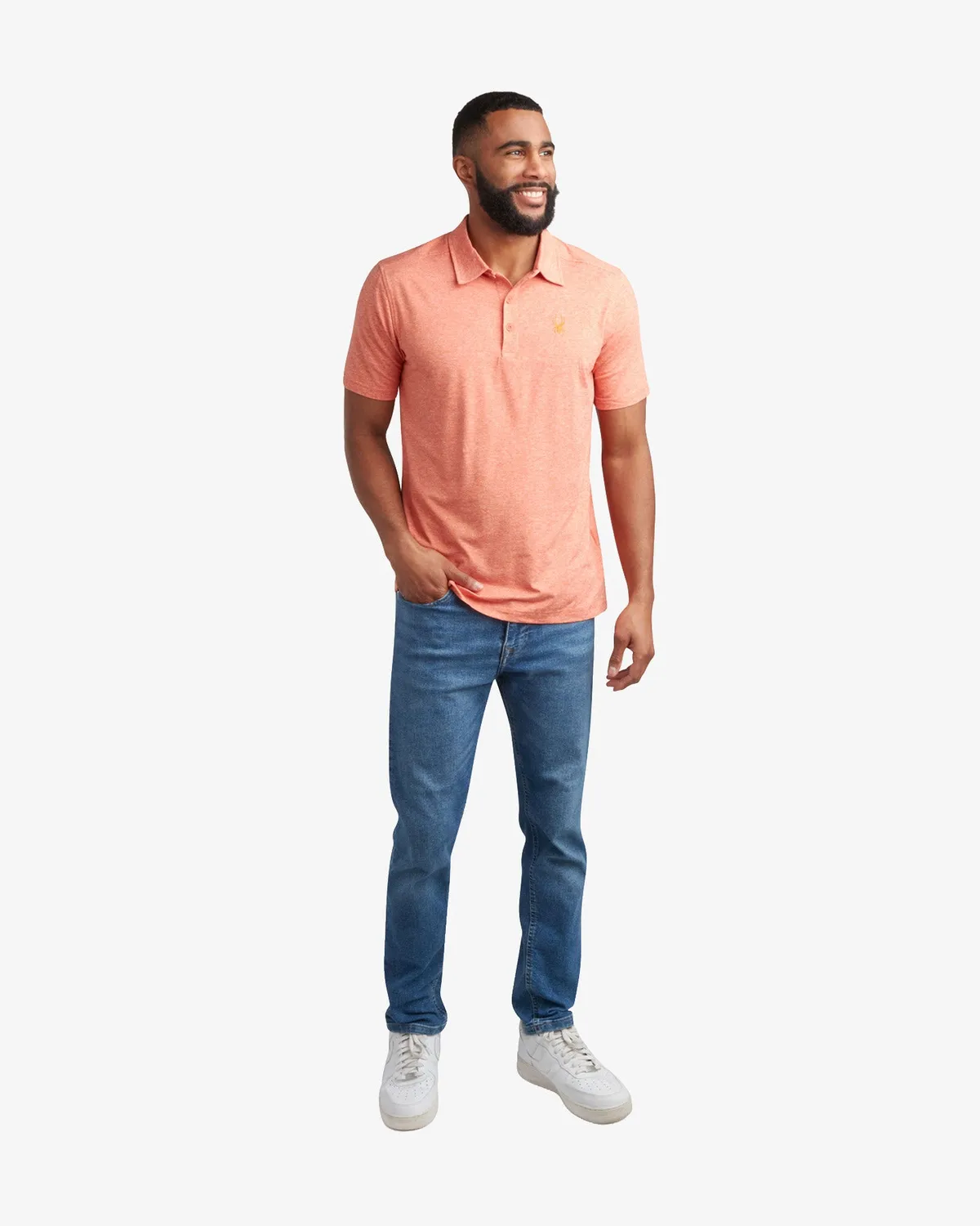 Spyder Jersey poloskjorte herre burnt orange stretch