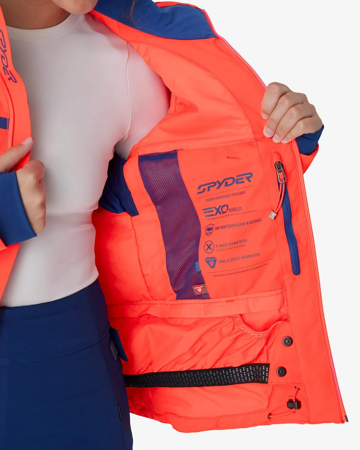 Spyder Titania skijakke dame electric coral 30K