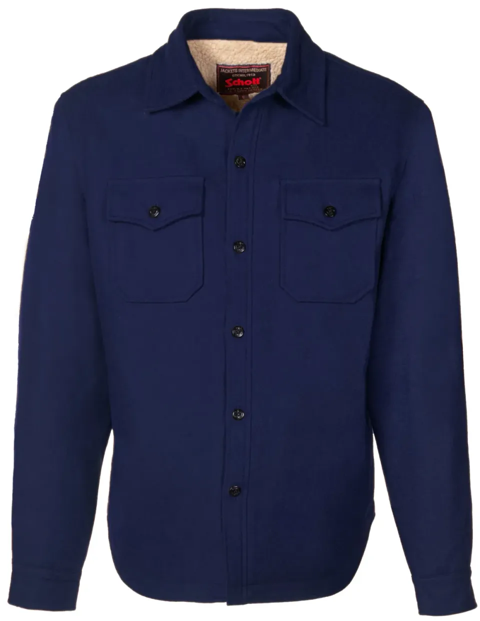 Schott NYC 7116 skjortejakke olive – foret CPO-jakke