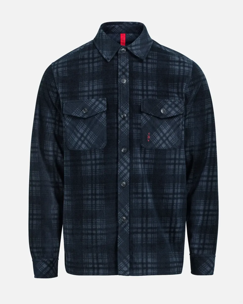 The Mountain Studio G-12 Micro Fleece skjorte blå rutet
