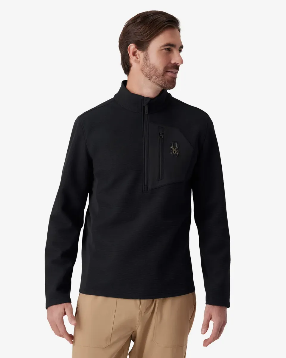Spyder Bandit fleecegenser herre Black quarter zip