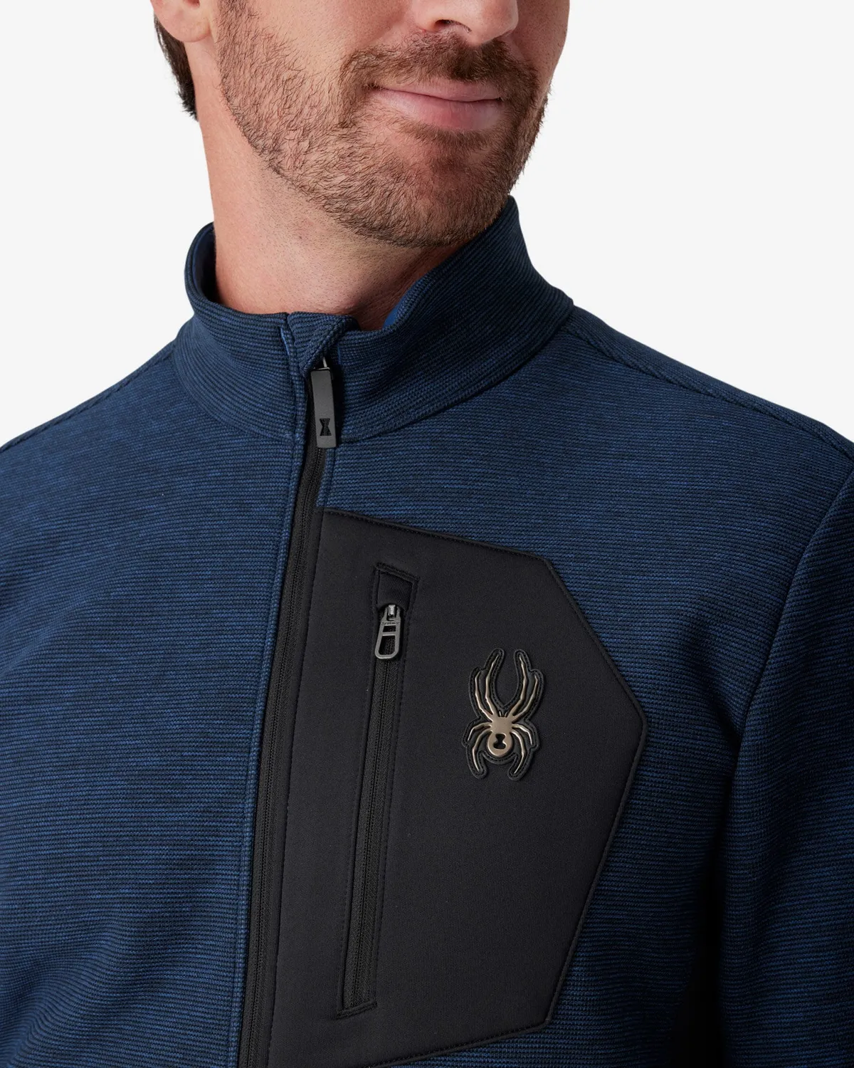 Spyder Bandit fleecejakke herre indigo melange DWR