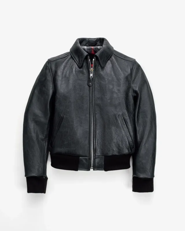 Schott NYC SP674H bomberjakke svart hesteskinn