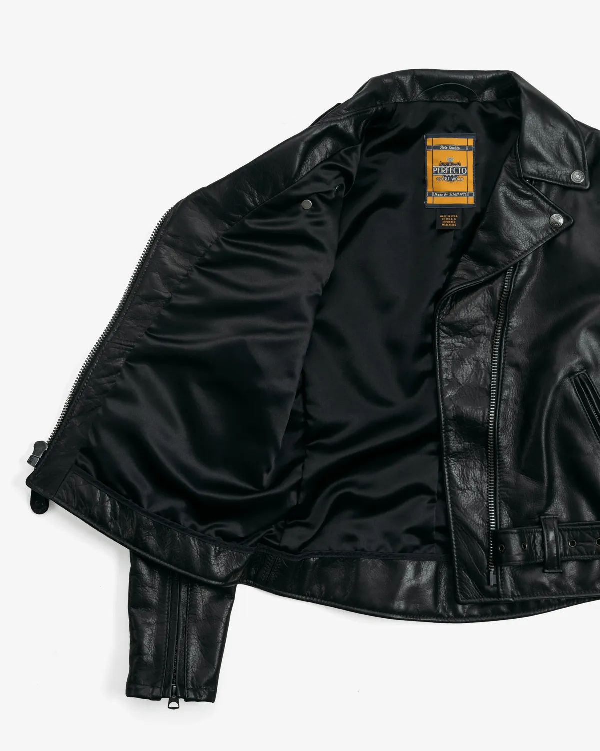 Schott NYC 536W skinnjakke svart oljet kuskinn