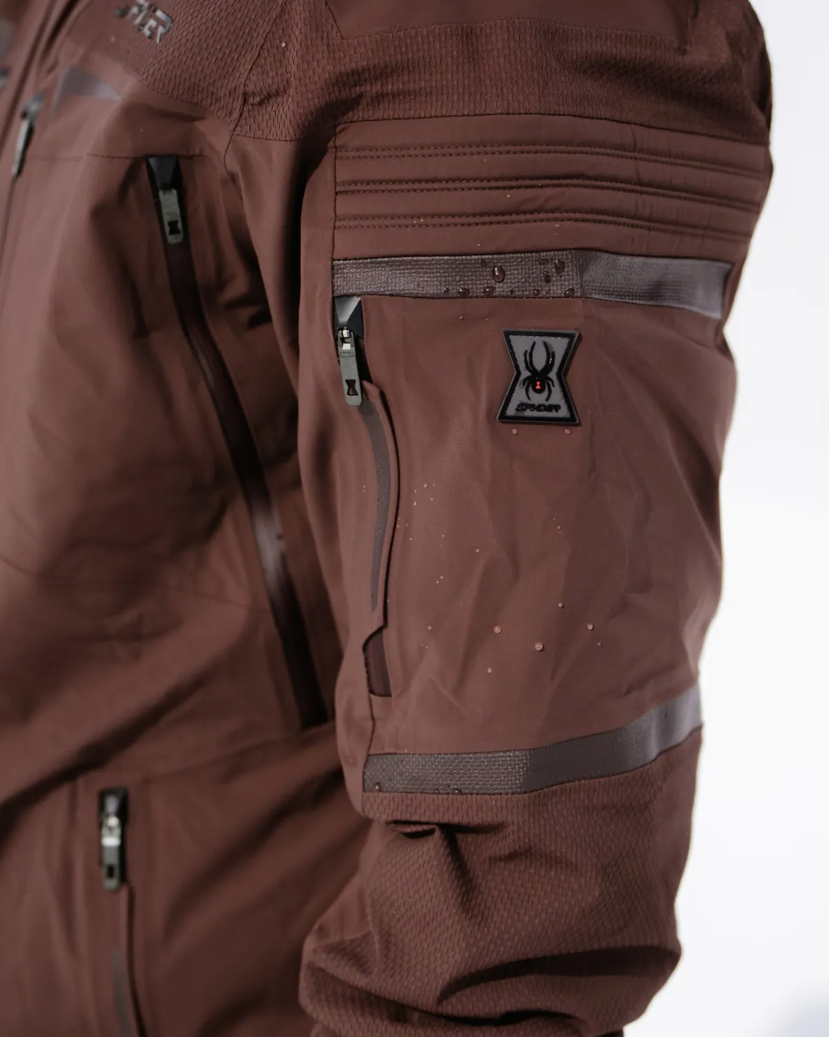 Spyder Pinnacle skijakke Mocha teknisk