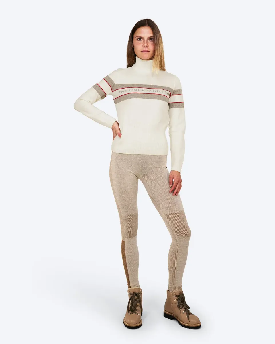 The Mountain Studio K-8 W merino skigenser Almond Milk retro