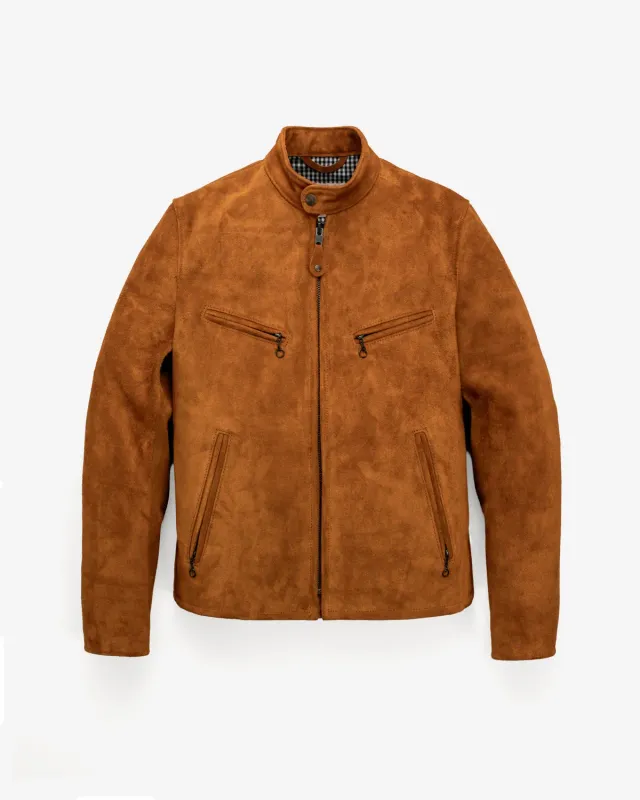 Schott NYC 341 café racer skinnjakke tobacco – semsket