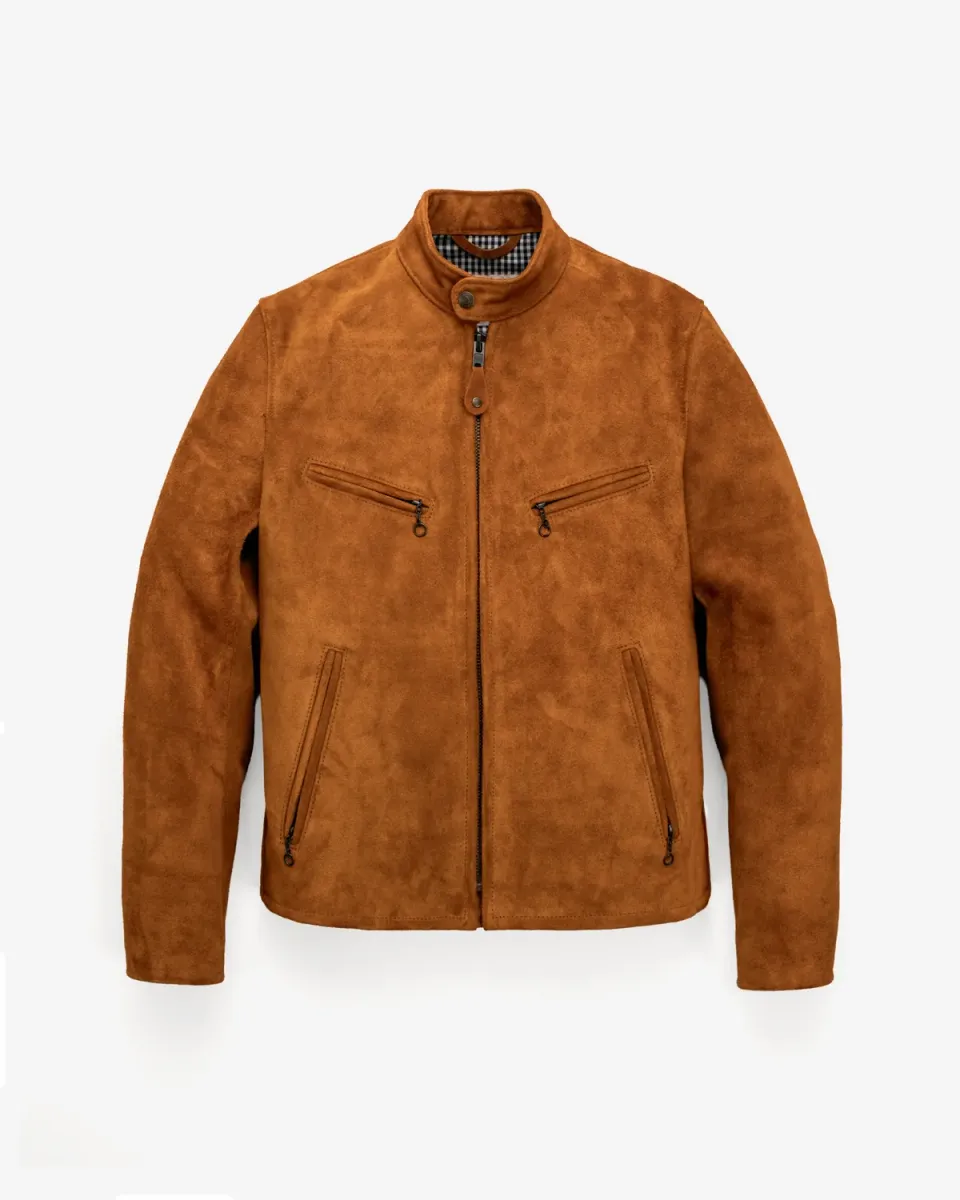 Schott NYC 341 café racer skinnjakke tobacco – semsket