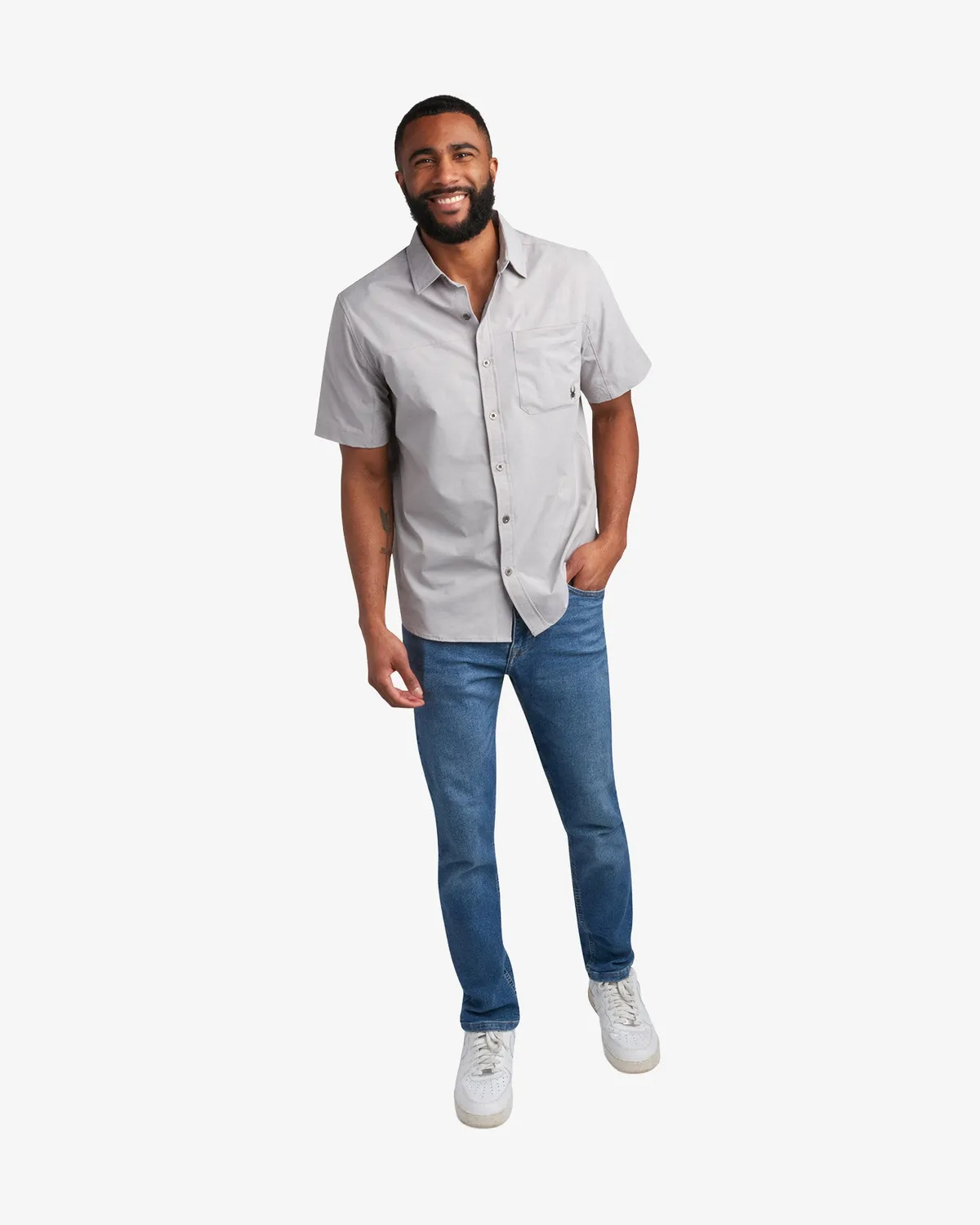 Spyder Ripstop polo Pewter – kortermet