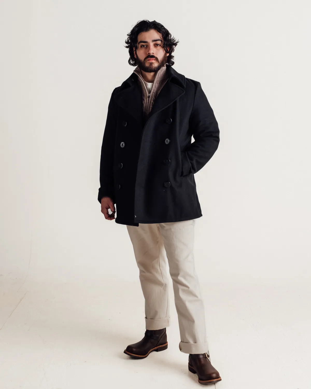 Schott NYC 751 peacoat navy ull smal