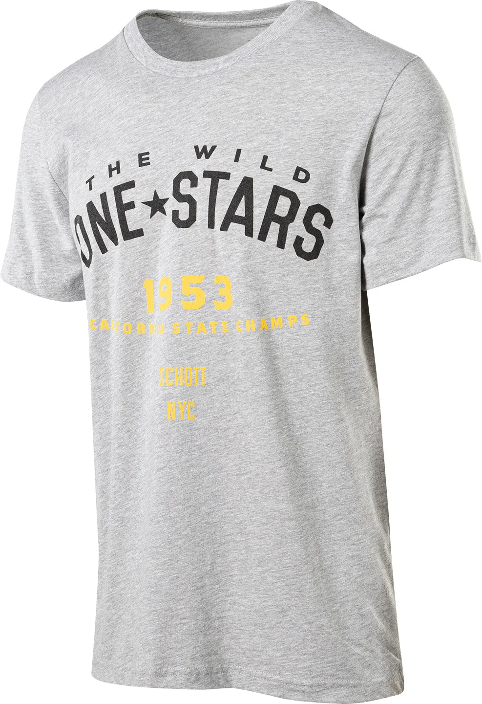 Schott NYC TWONE1 t-skjorte heather grey stjernetrykk