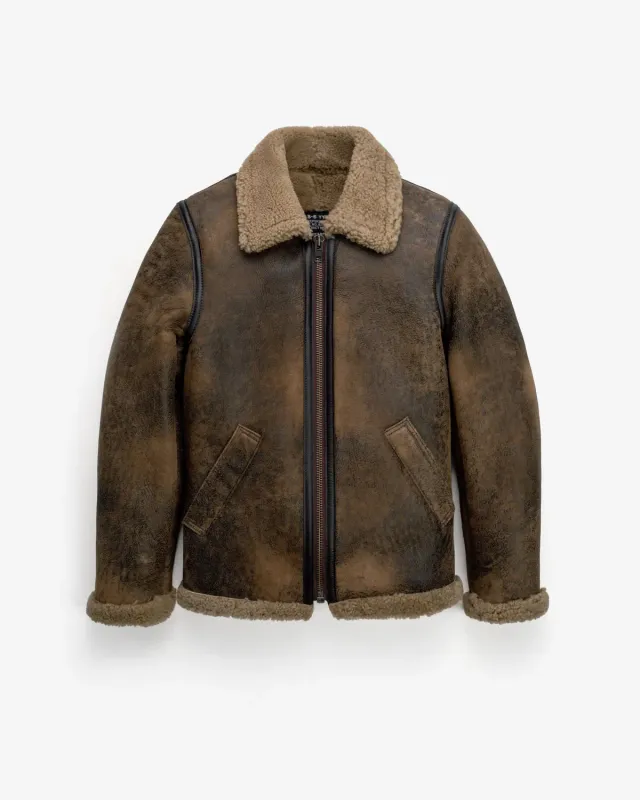 Schott NYC 256S saueskinnsjakke brun pilot