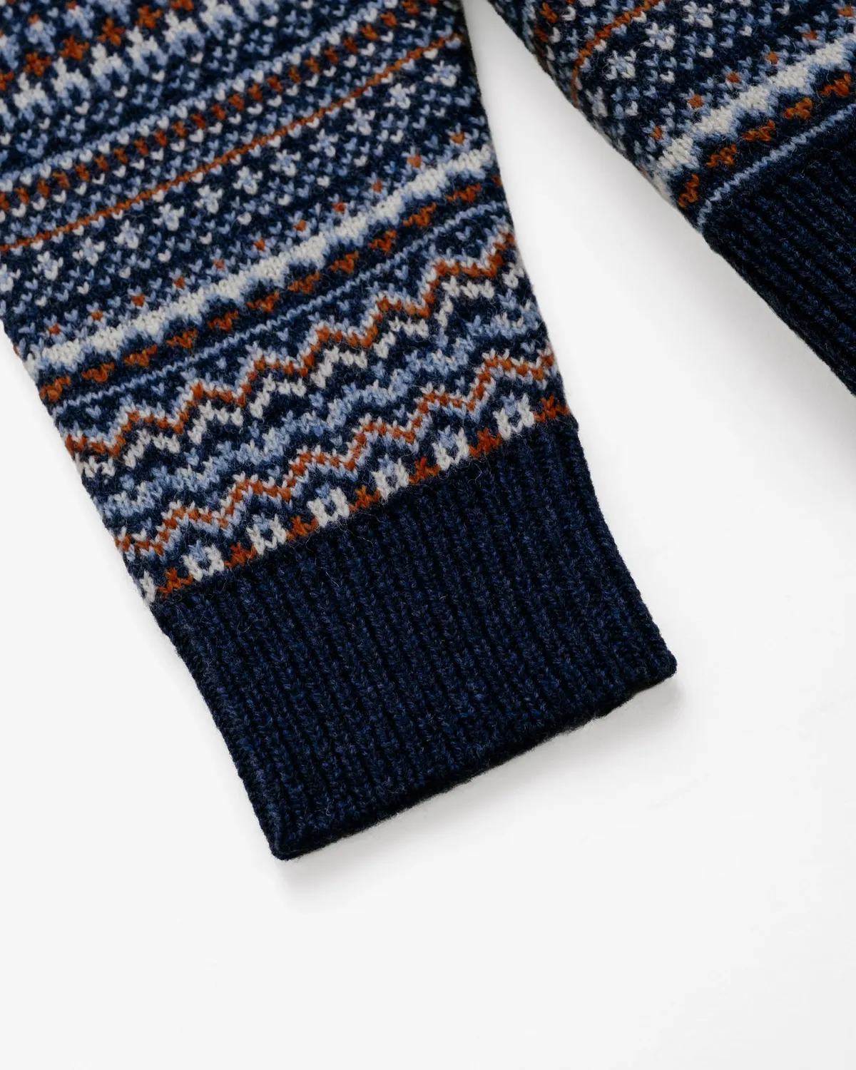 Schott NYC SW2460 genser blå fair isle ull
