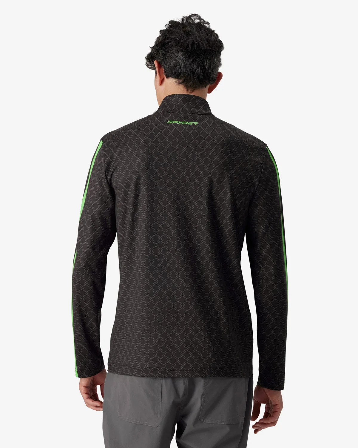 Spyder Podium genser herre grønn quarter zip fleece